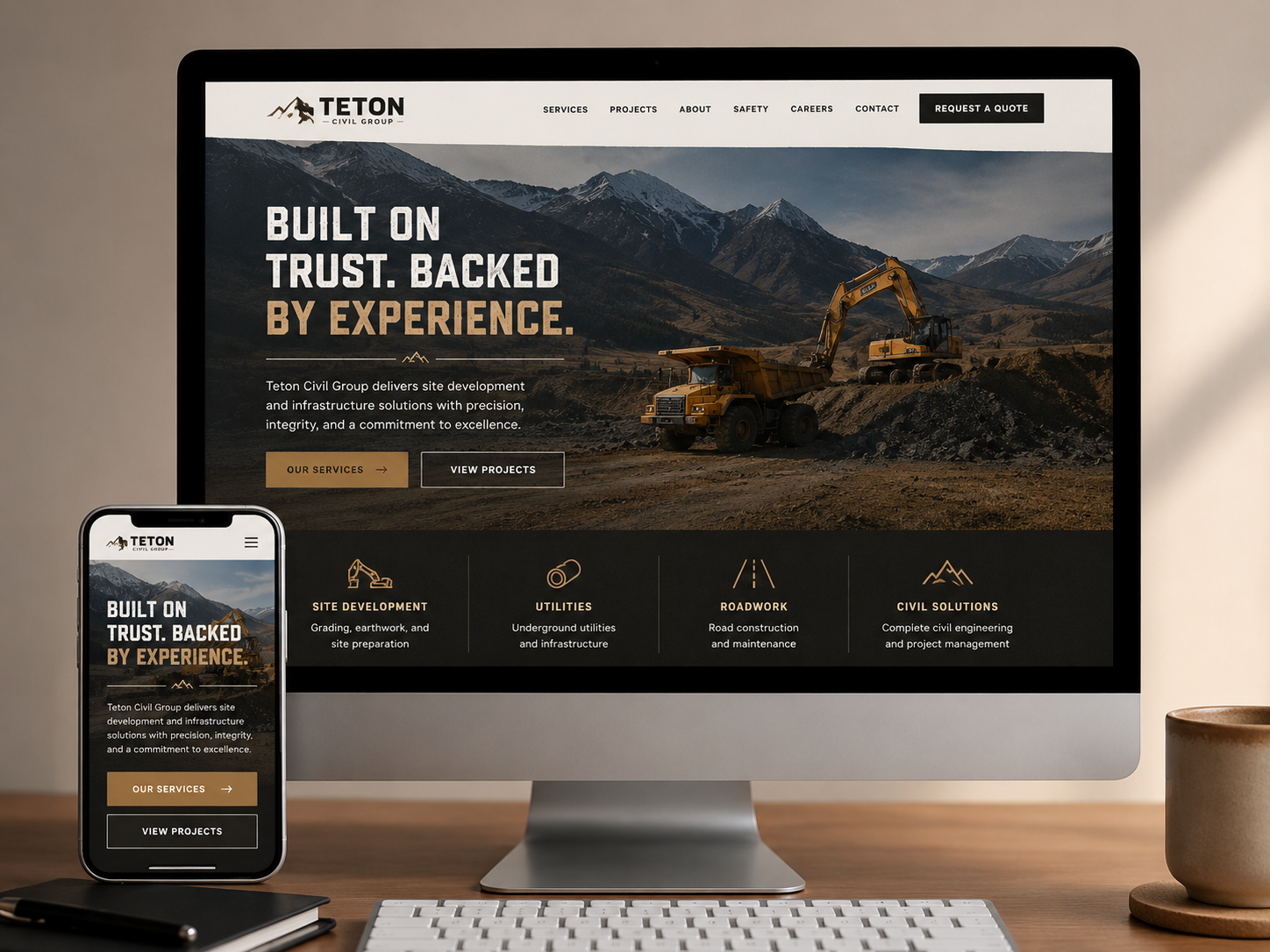 Teton Civil Group website mockup