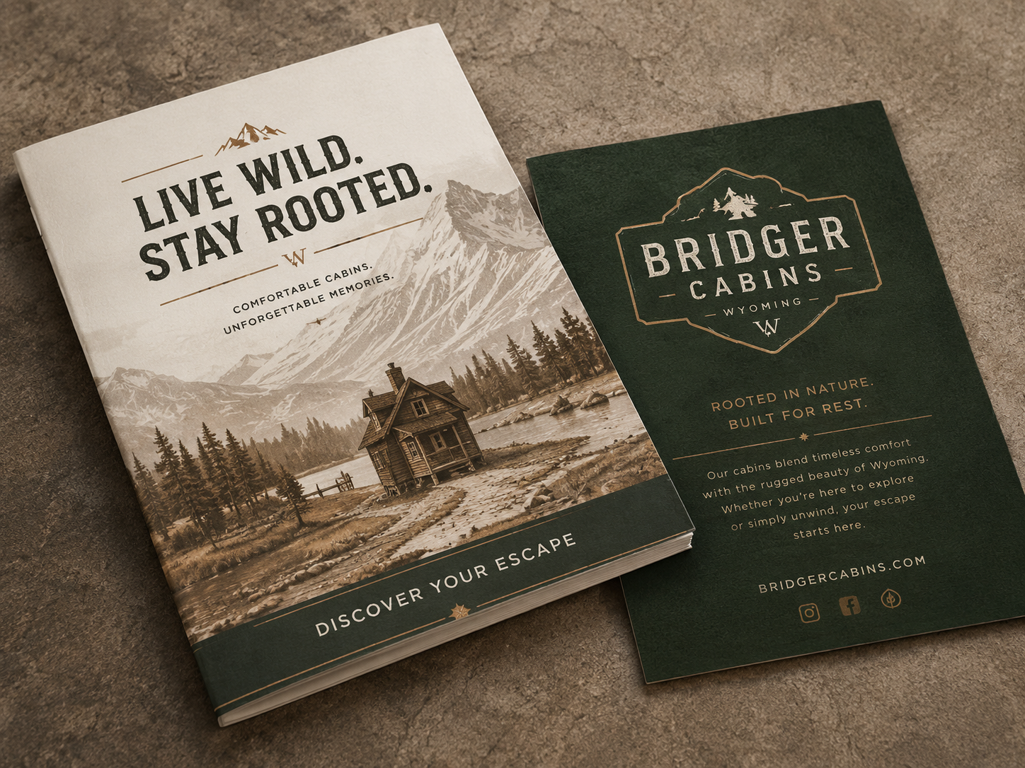 Bridger Cabins marketing collateral